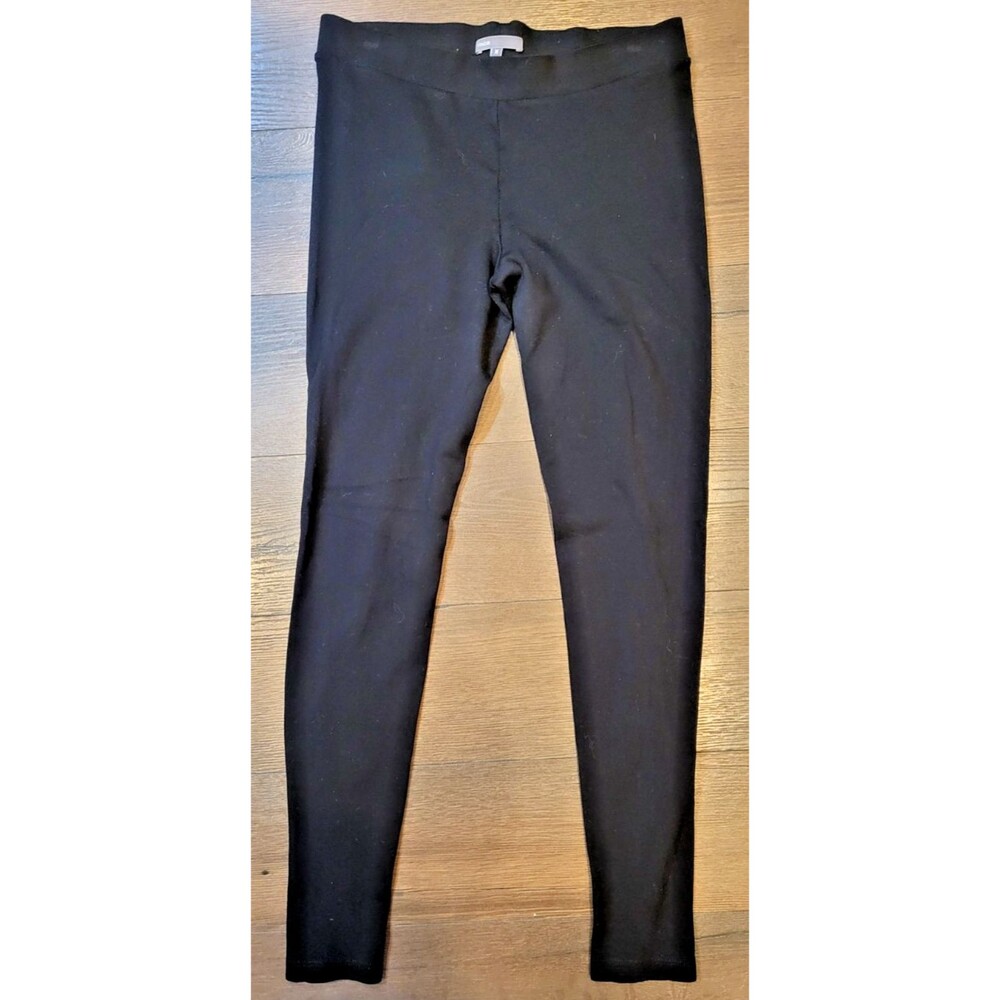 Vince Women's Black Leggings Medium Back Seam Stitched Pointe Knit Pull-On Pant